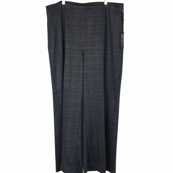 Jones New York Womens Checkered Pull-On Wide Leg Pants Sz 2X Polyester Blend New - Picture 1 of 14